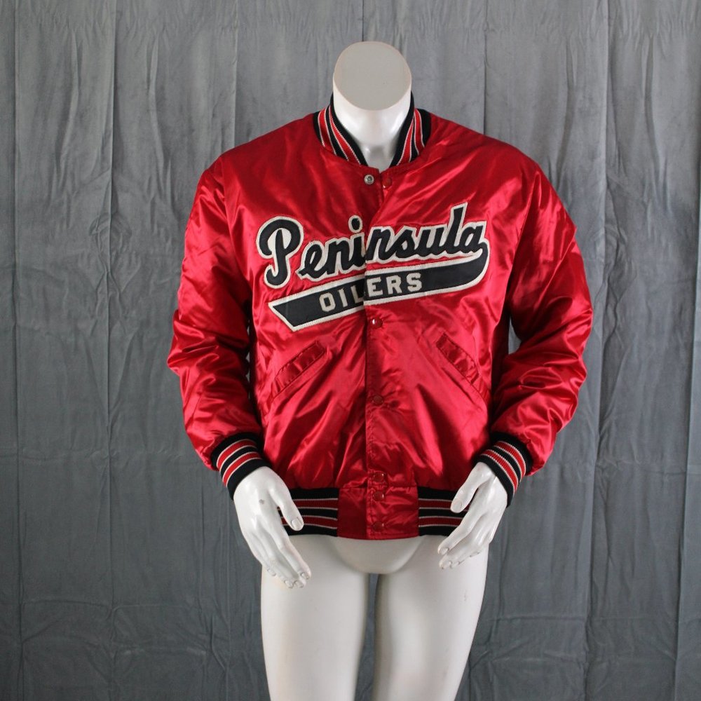 Peninsula Oilers Jacket (VTG) - Satin Jacket by DeLong - Size Large